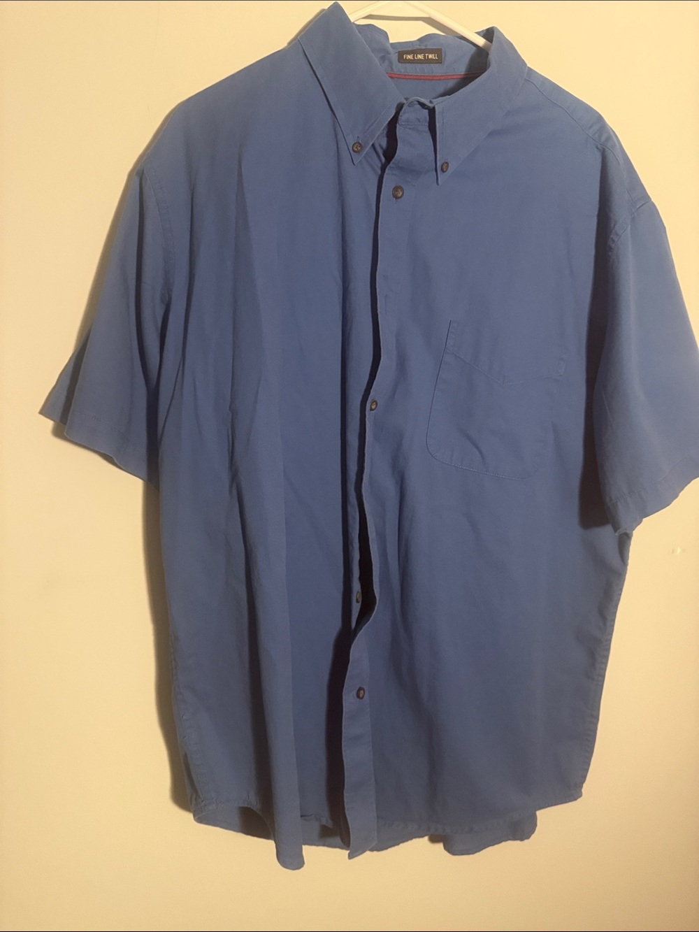 St. John's Bay Solid Blue Short-Sleeve Button-Down Shirt